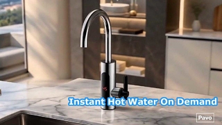 Torneira de água quente instantânea com design de aço inoxidável